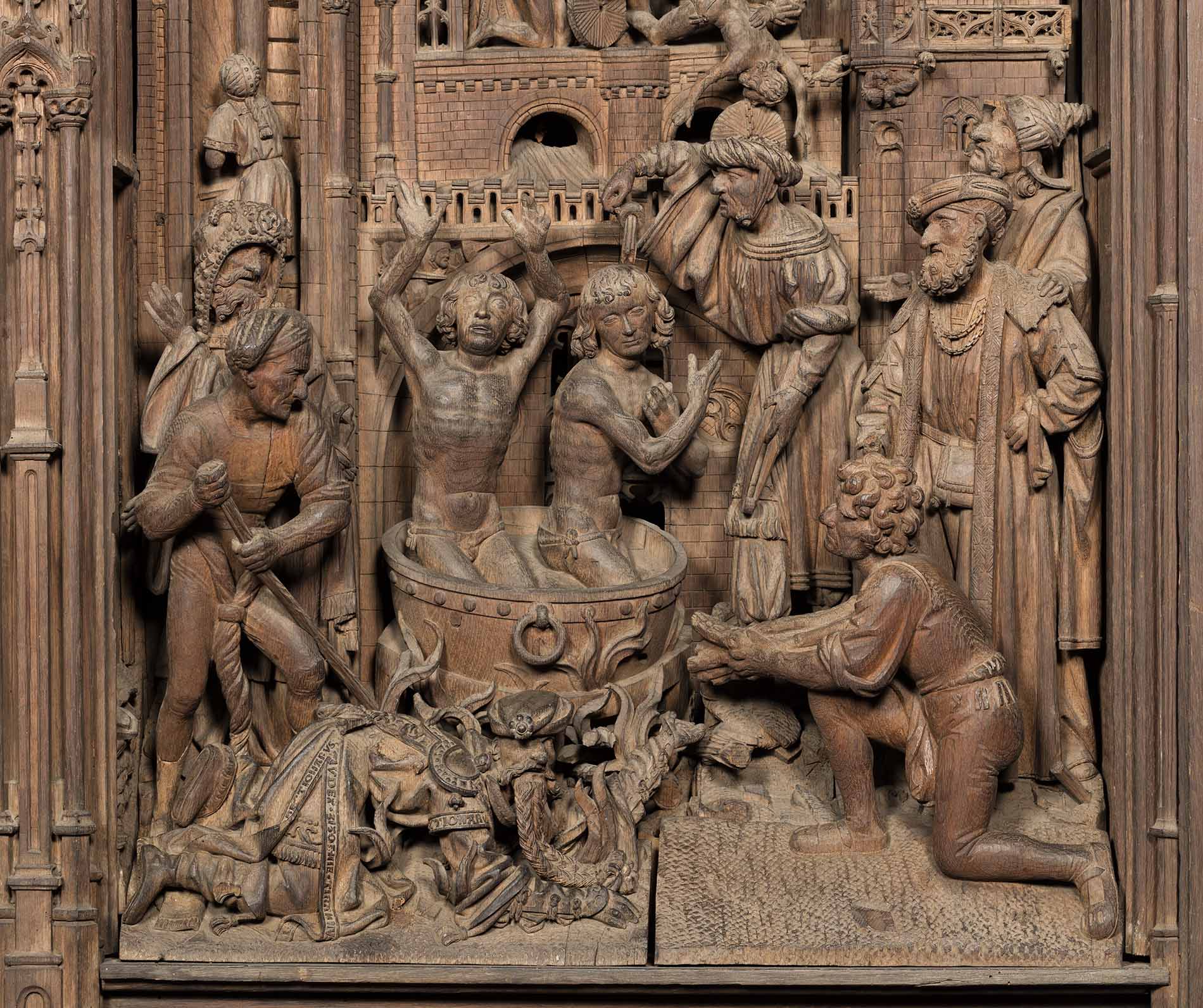 Retabel van de heilige Crispinus en de heilige Crispinianus van Passier Borreman (detail)