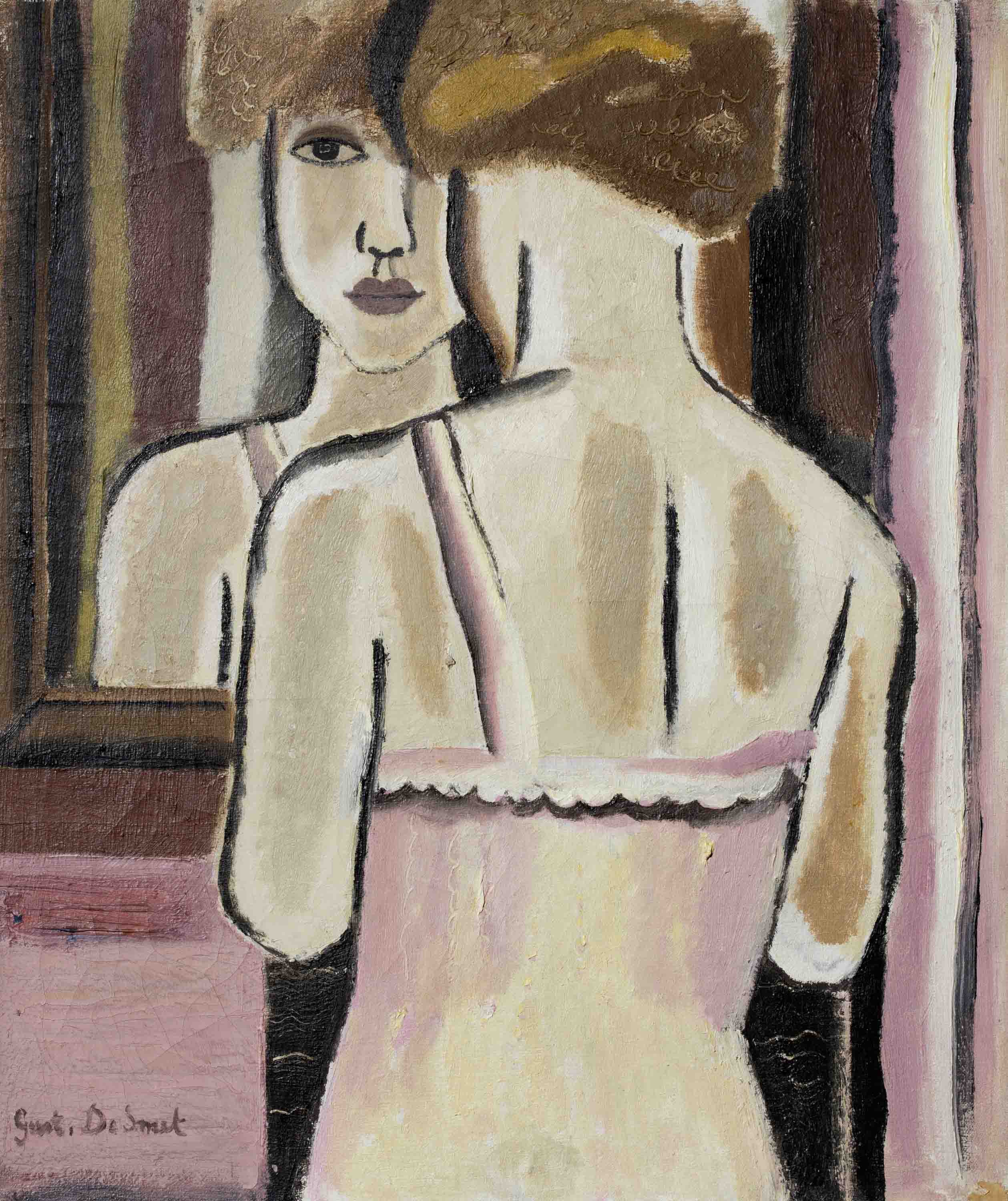 Vrouw in de spiegel - Gustave de Smet
